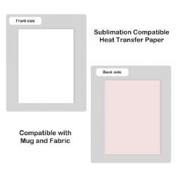 Sublimation Compatible Heat Transfer Paper for both T-shirt and mug, no gear trace